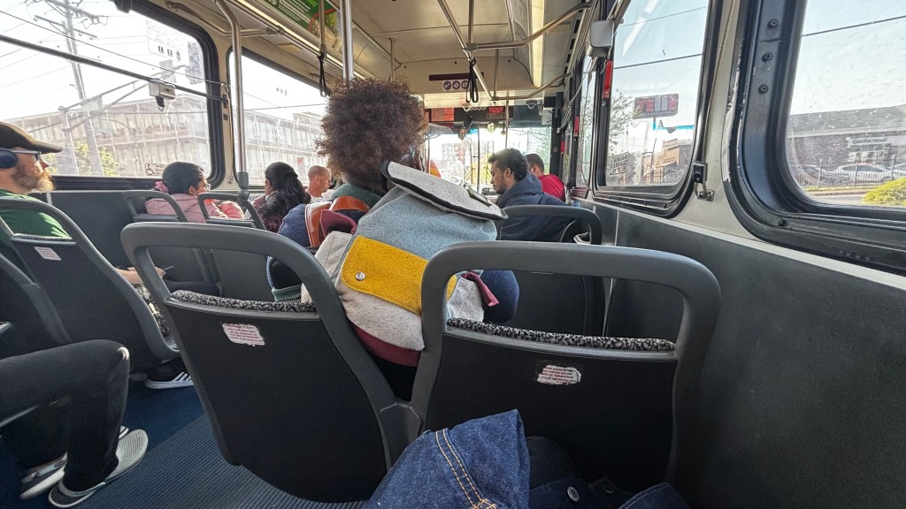 view of people sitting on the bus 